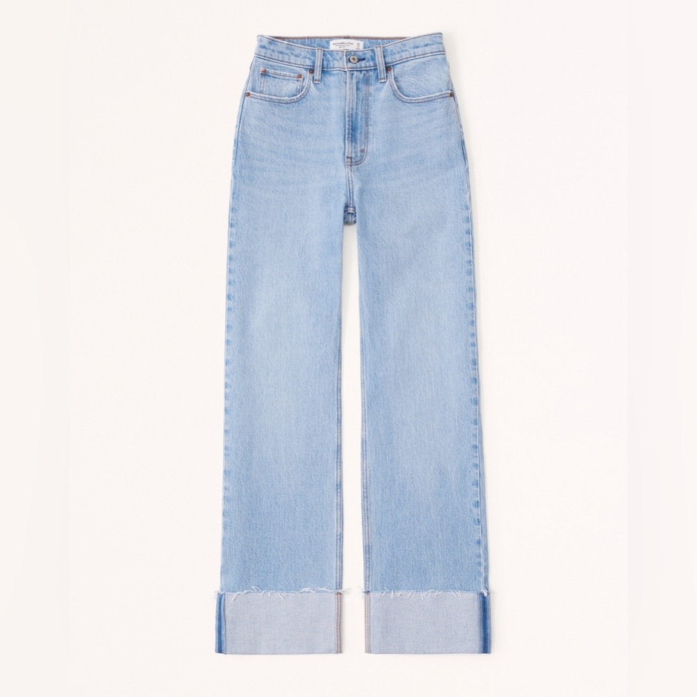 Abercrombie High Rise 90s Relaxed Jeans Cuff Hem